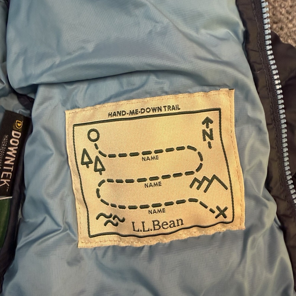 L.L. Bean 12-18 Month Ultralight 650 DownTek Jacket Navy Hooded Water Resistant - Picture 4 of 9